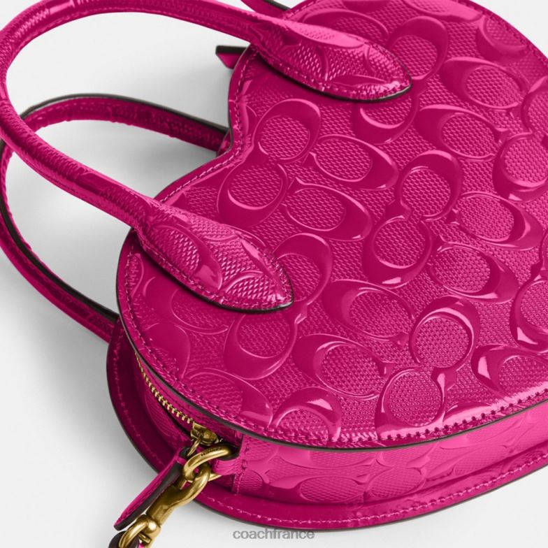 Coach femmes sac coeur en cuir signature b4/magenta HHR6J240