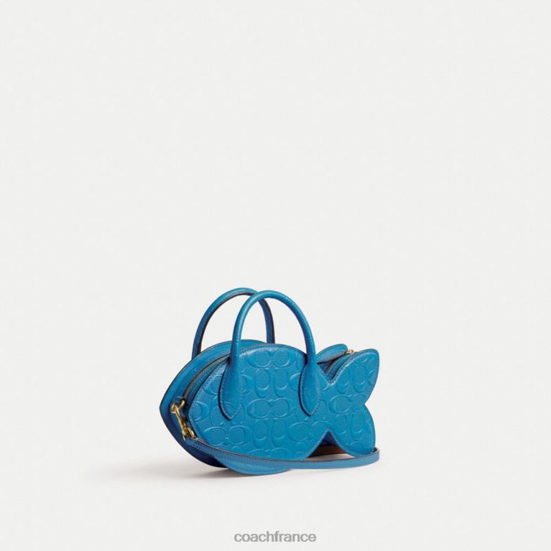 Coach femmes sac fish en cuir signature b4/bleu HHR6J238