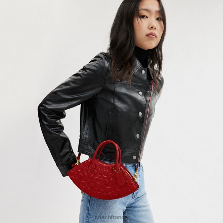 Coach femmes sac à lèvres en cuir exclusif b4/rouge HHR6J239