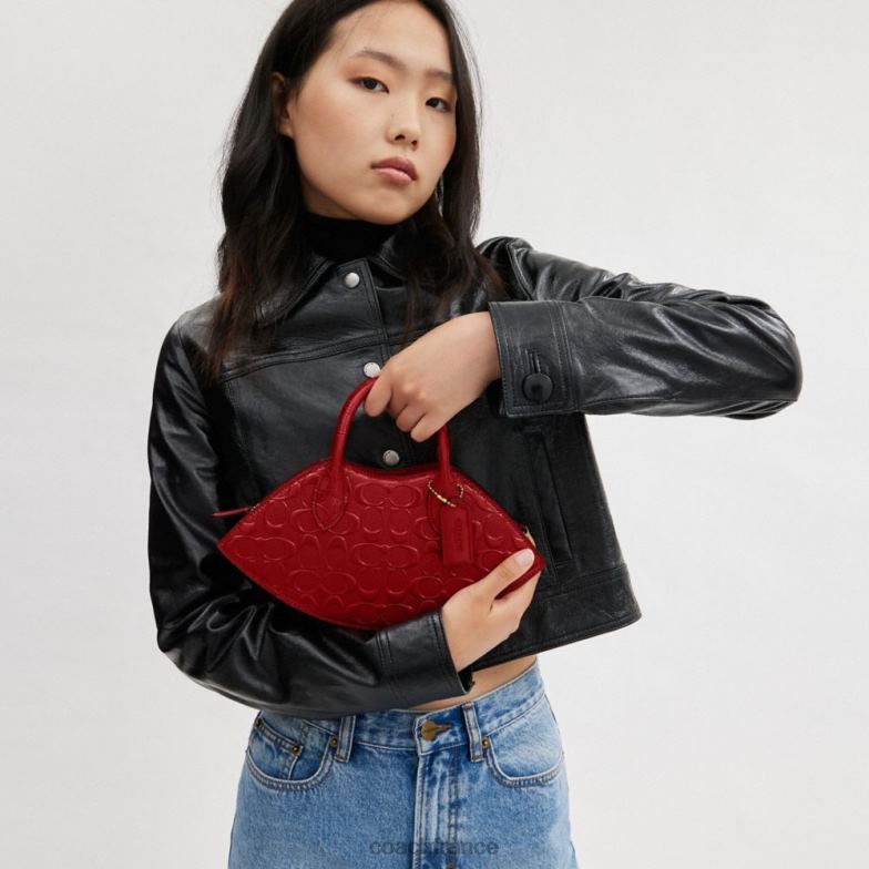 Coach femmes sac à lèvres en cuir exclusif b4/rouge HHR6J239