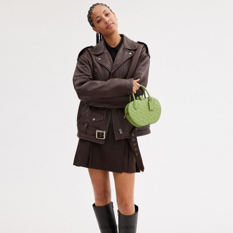 Coach femmes sac pomme en cuir signature b4/vert HHR6J236