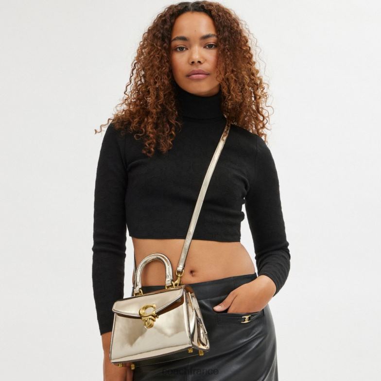 Coach femmes sammy poignée supérieure 21 en argent métallisé b4/or HHR6J209