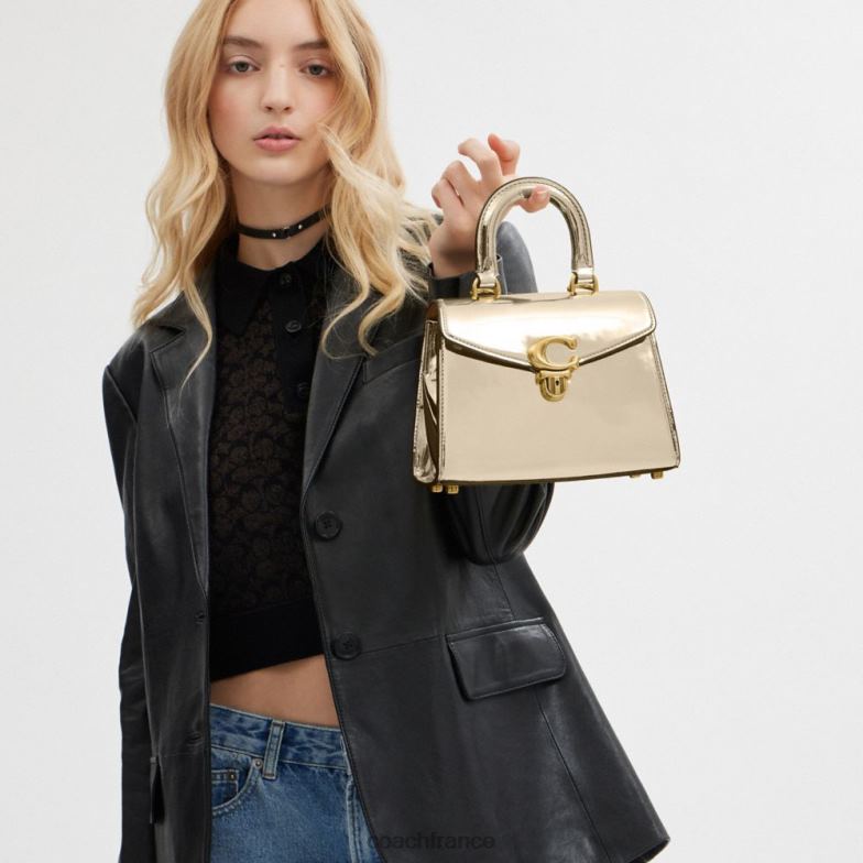 Coach femmes sammy poignée supérieure 21 en argent métallisé b4/or HHR6J209