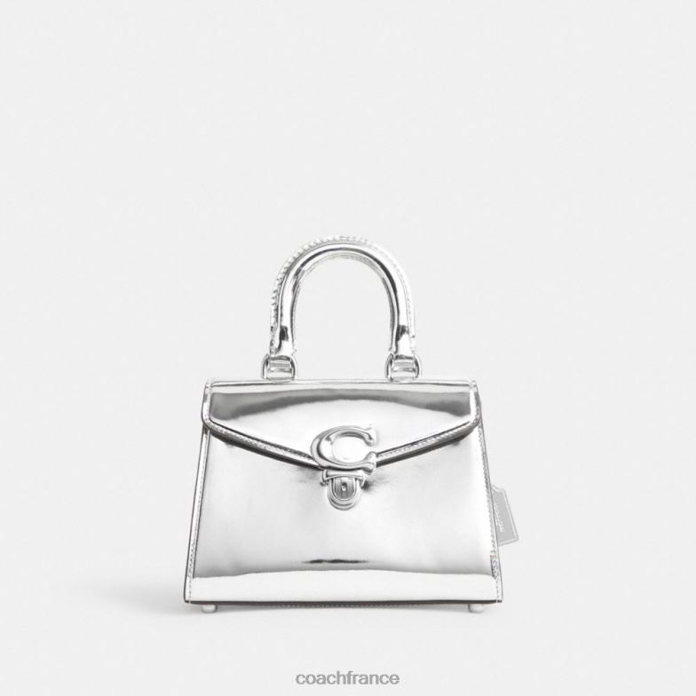 Coach femmes sammy poignée supérieure 21 en argent métallisé gauche/argent HHR6J230