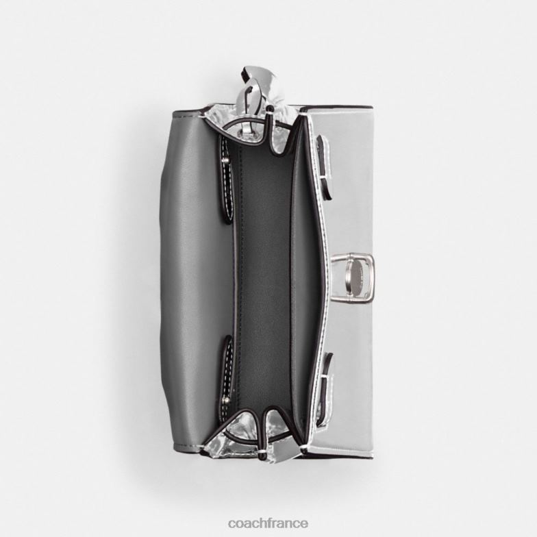 Coach femmes sammy poignée supérieure 21 en argent métallisé gauche/argent HHR6J230