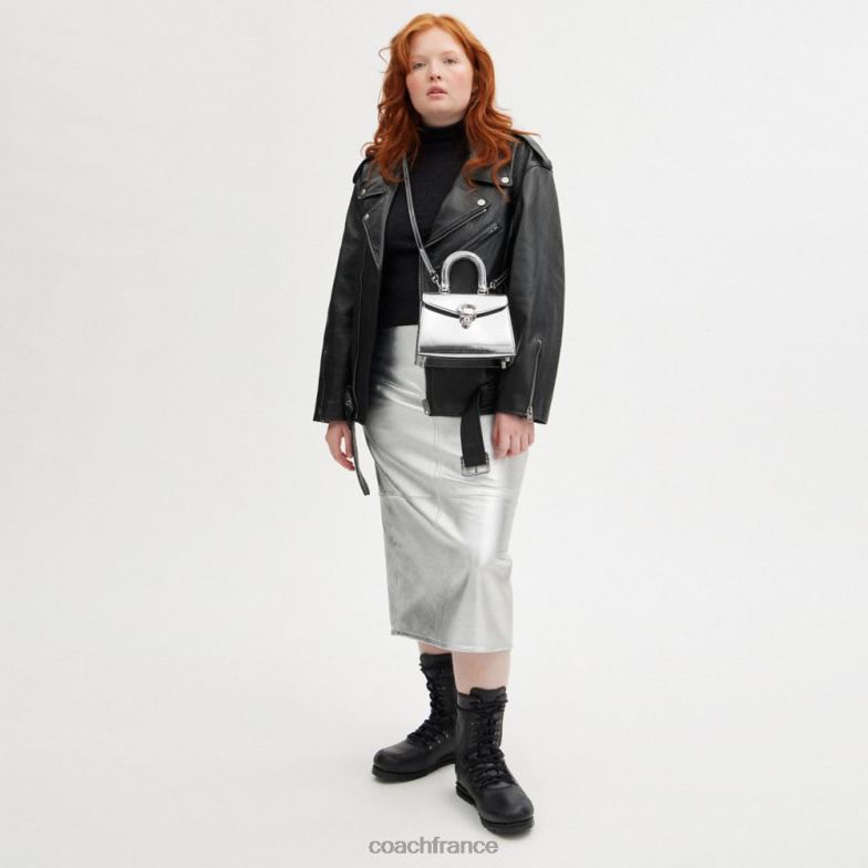 Coach femmes sammy poignée supérieure 21 en argent métallisé gauche/argent HHR6J230