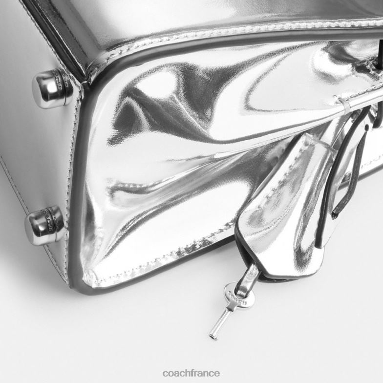 Coach femmes sammy poignée supérieure 21 en argent métallisé gauche/argent HHR6J230