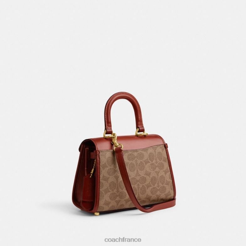 Coach femmes sammy top handle 21 en toile exclusive b4/bronze rouille HHR6J246