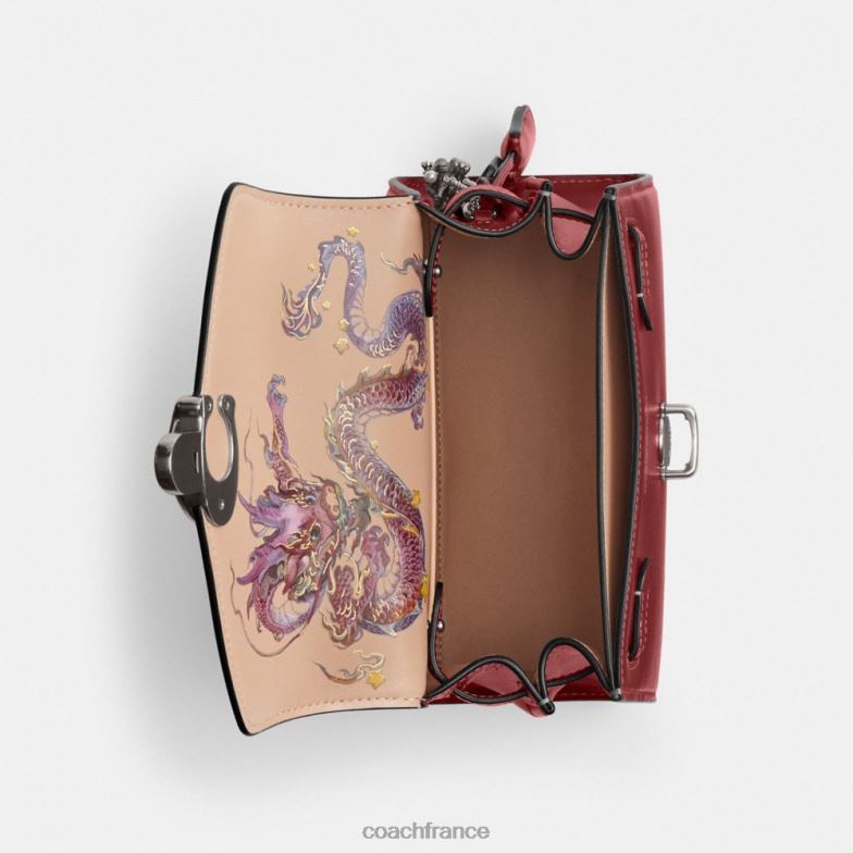 Coach femmes sammy top handle du nouvel an 21 avec dragon gauche/rouge rubis HHR6J201