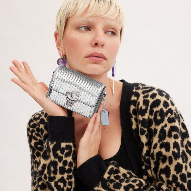 Coach femmes studio 12 avec des paillettes gauche/argent HHR6J224