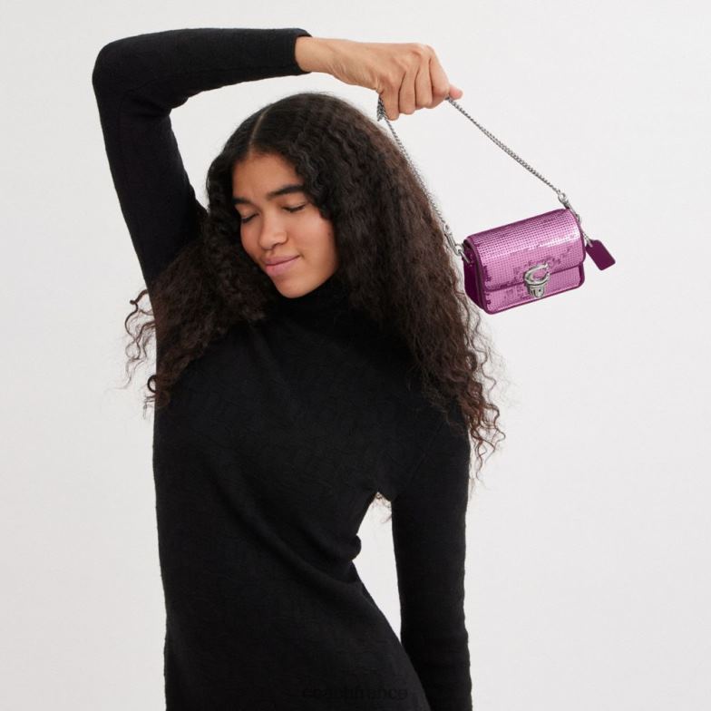 Coach femmes studio 12 avec des paillettes gauche/magenta foncé HHR6J225