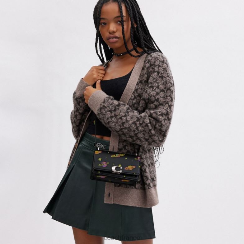 Coach femmes Cosmic Coach Bandit - Sac à bandoulière avec imprimé planète gauche/noir multi HHR6J187