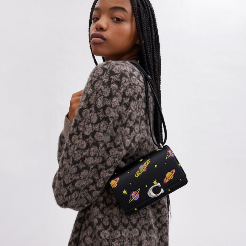Coach femmes Cosmic Coach Bandit - Sac à bandoulière avec imprimé planète gauche/noir multi HHR6J187
