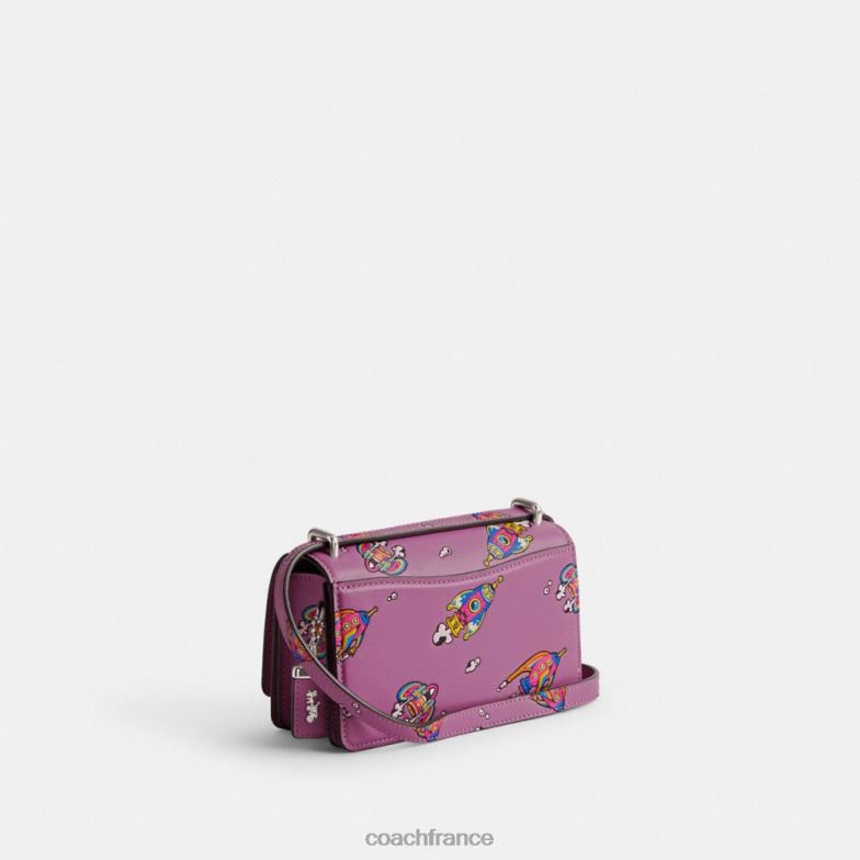 Coach femmes cosmic coach bandit sac à bandoulière avec imprimé fusée gauche/orchidée violette multi HHR6J185