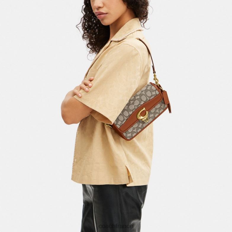 Coach femmes sac baguette studio en jacquard textile signature b4/cacao bruni amb HHR6J194