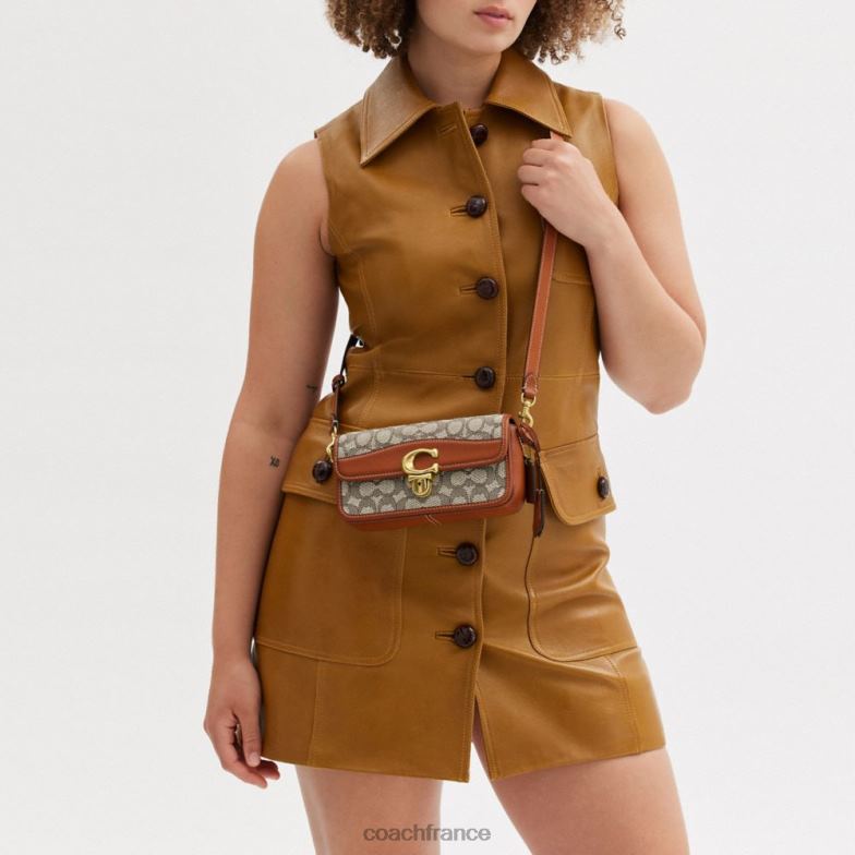 Coach femmes sac baguette studio en jacquard textile signature b4/cacao bruni amb HHR6J194