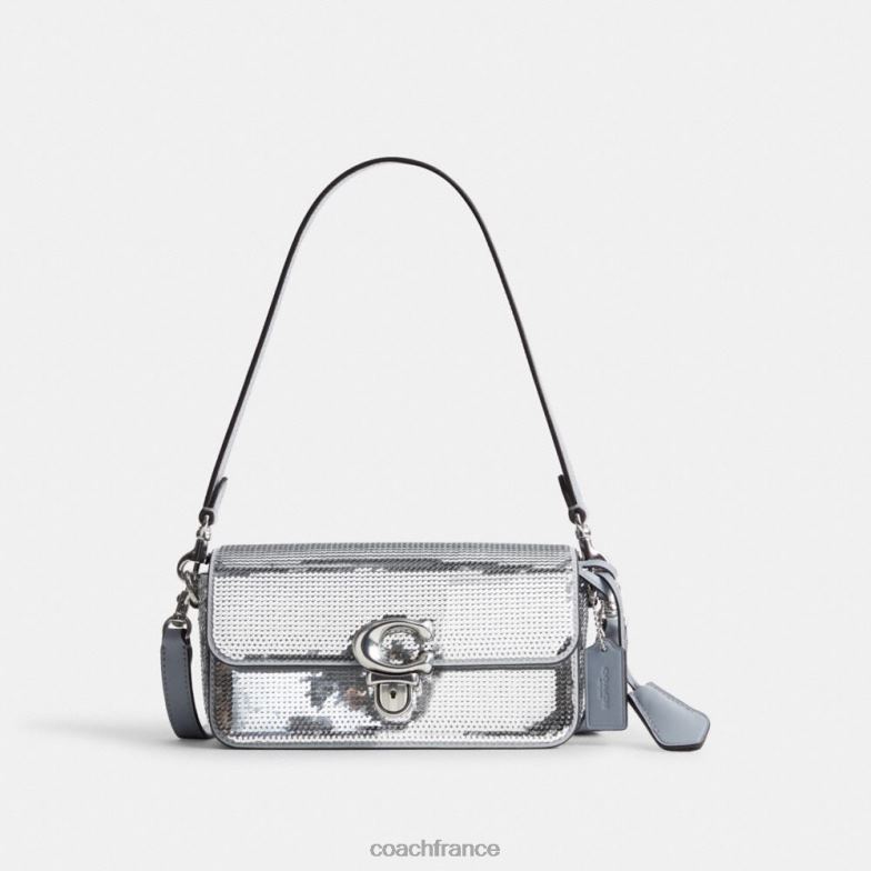 Coach femmes sac baguette studio à sequins gauche/argent HHR6J184