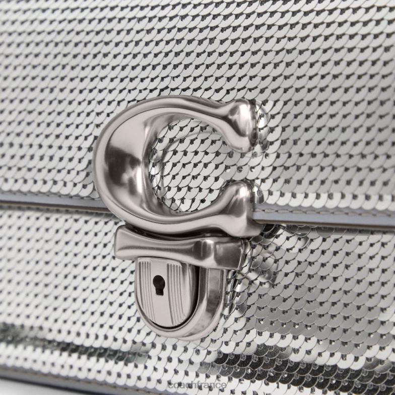 Coach femmes sac baguette studio à sequins gauche/argent HHR6J184
