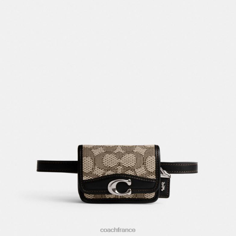 Coach femmes sac banane bandit porte-cartes en jacquard signature gauche/cacao noir HHR6J191