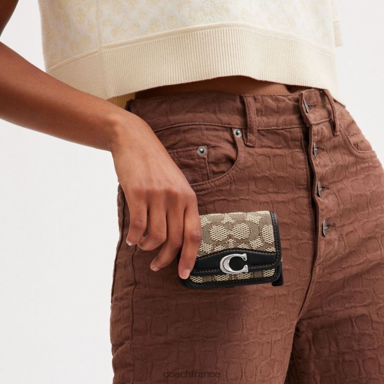 Coach femmes sac banane bandit porte-cartes en jacquard signature gauche/cacao noir HHR6J191