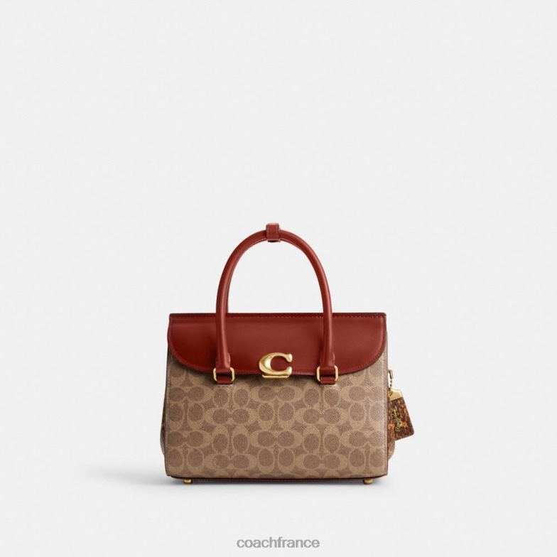 Coach femmes sac fourre-tout Broom en toile exclusive avec détails en peau de serpent b4/bronze rouille HHR6J172