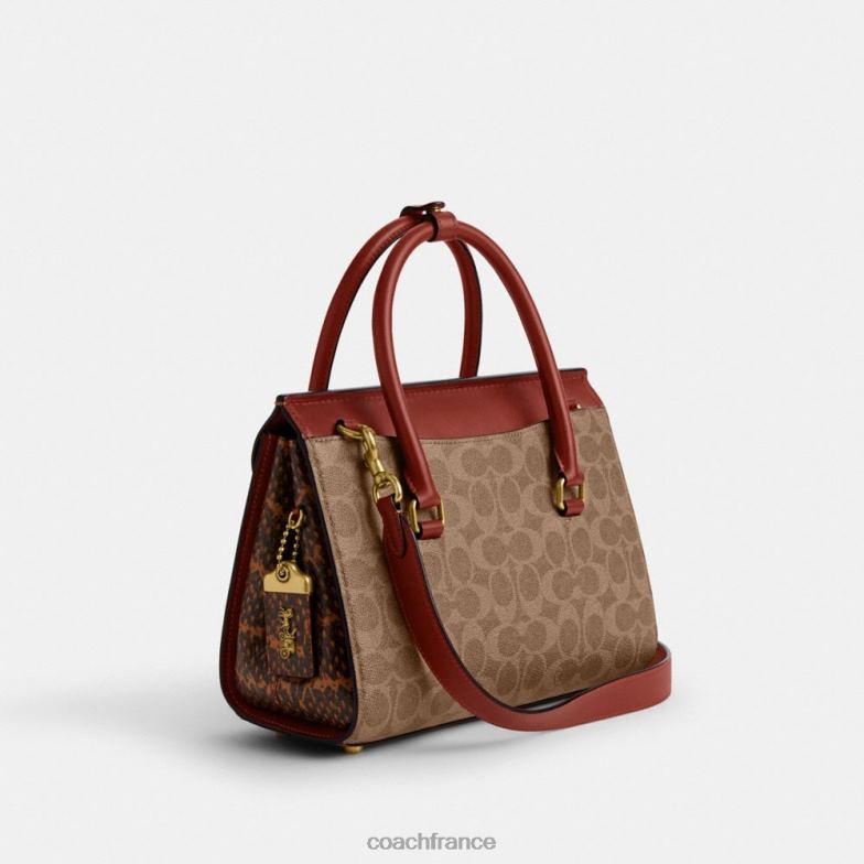 Coach femmes sac fourre-tout Broom en toile exclusive avec détails en peau de serpent b4/bronze rouille HHR6J172
