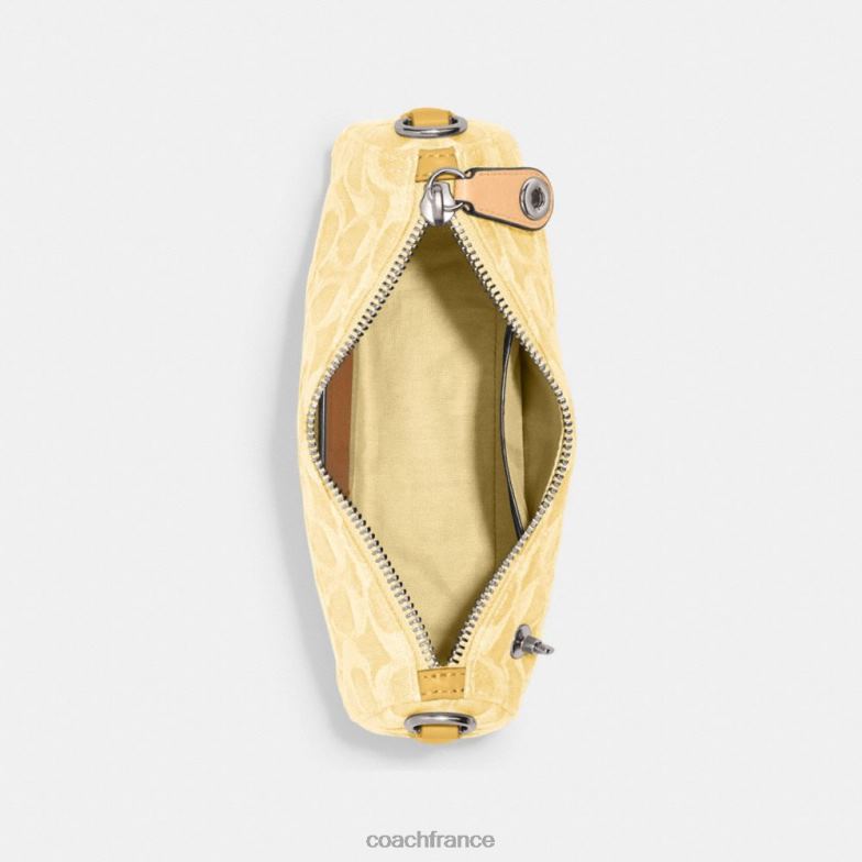 Coach femmes swinger 20 en denim signature gauche/jaune pâle HHR6J200