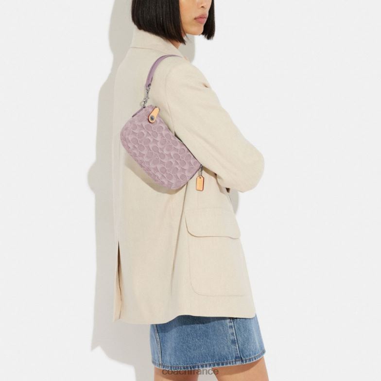 Coach femmes swinger 20 en denim signature gauche/violet pâle HHR6J199