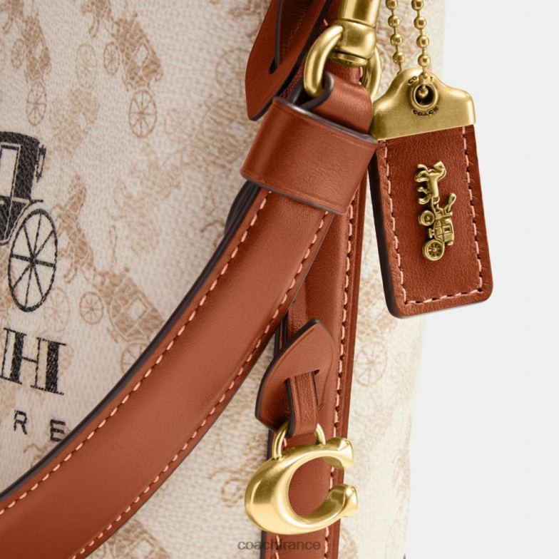 Coach femmes sac seau dakota 16 avec imprimé chevaux et calèches b4/craie ambre bruni HHR6J20