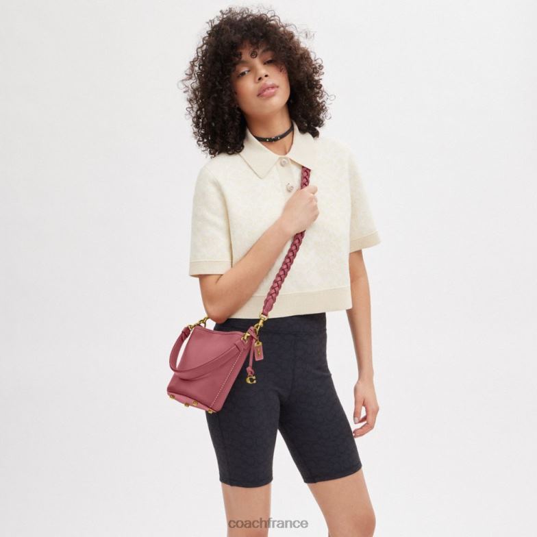 Coach femmes sac seau dakota 16 avec tresse b4/rouge HHR6J15