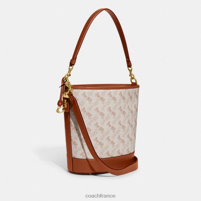 Coach femmes sac seau dakota avec imprimé chevaux et calèches b4/craie ambre bruni HHR6J23