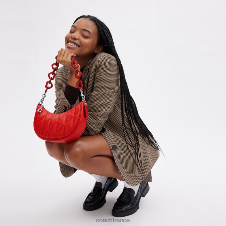 Coach femmes sac à bandoulière Mira avec matelassage en forme d'oreiller et bandoulière en forme de cœur gauche/sport rouge HHR6J256