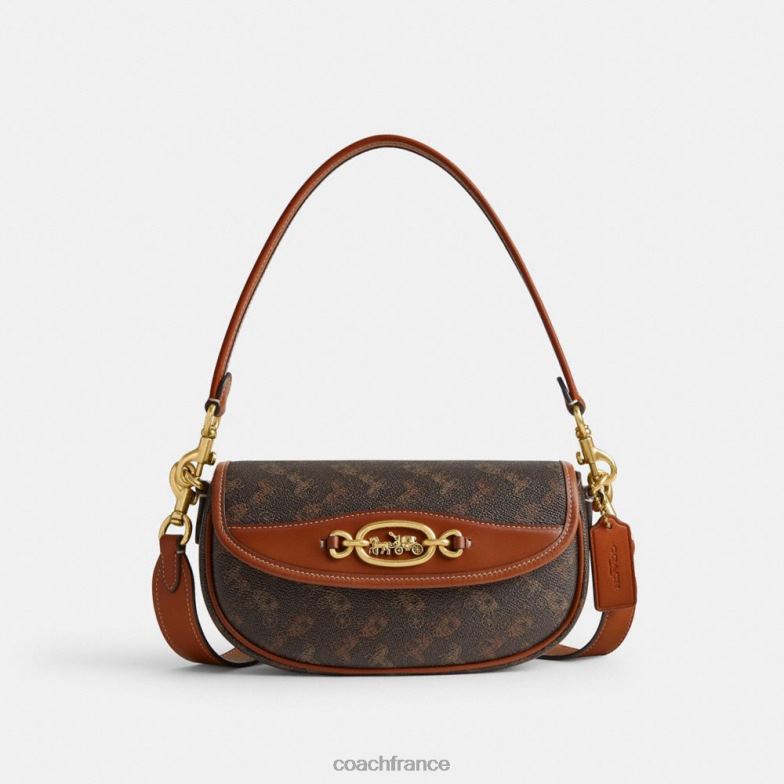 Coach femmes sac bandoulière harley 23 avec imprimé chevaux et calèches b4/truffe ambre bruni HHR6J263