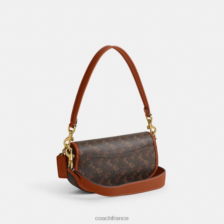 Coach femmes sac bandoulière harley 23 avec imprimé chevaux et calèches b4/truffe ambre bruni HHR6J263