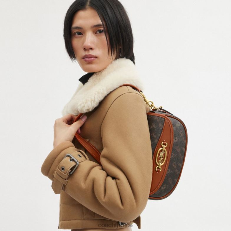 Coach femmes sac bandoulière harley 23 avec imprimé chevaux et calèches b4/truffe ambre bruni HHR6J263