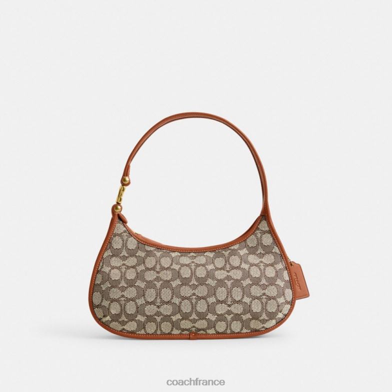 Coach femmes sac porté épaule eve en jacquard textile signature b4/cacao bruni amb HHR6J273