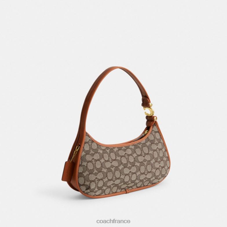 Coach femmes sac porté épaule eve en jacquard textile signature b4/cacao bruni amb HHR6J273
