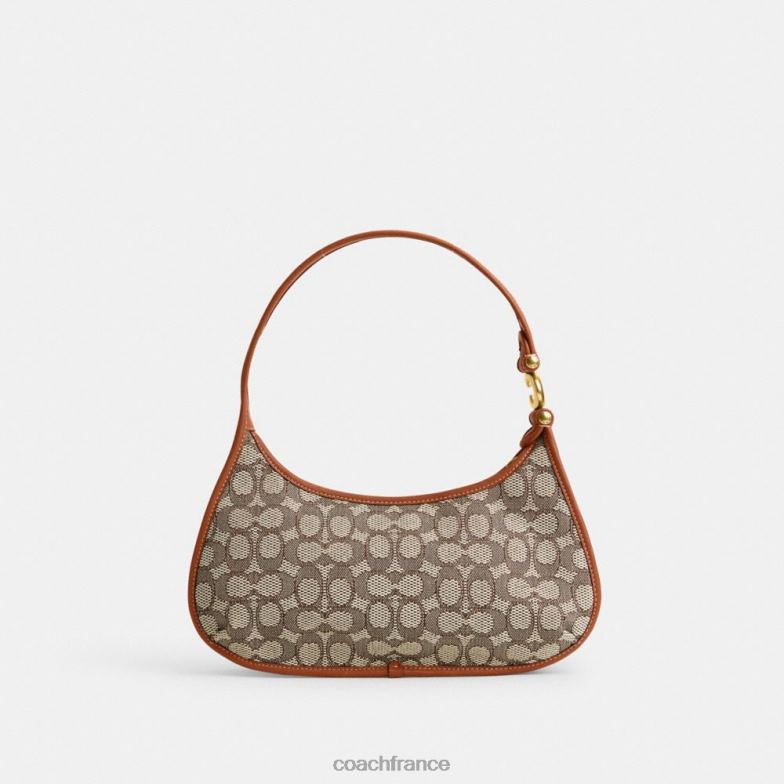 Coach femmes sac porté épaule eve en jacquard textile signature b4/cacao bruni amb HHR6J273