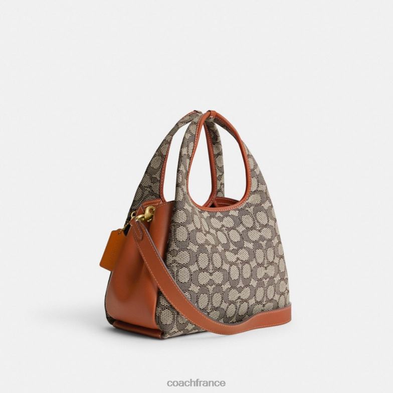 Coach femmes sac porté épaule lana 23 en jacquard signature b4/cacao bruni amb HHR6J272