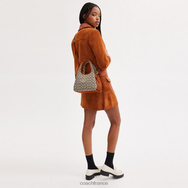 Coach femmes sac porté épaule lana 23 en jacquard signature b4/cacao bruni amb HHR6J272