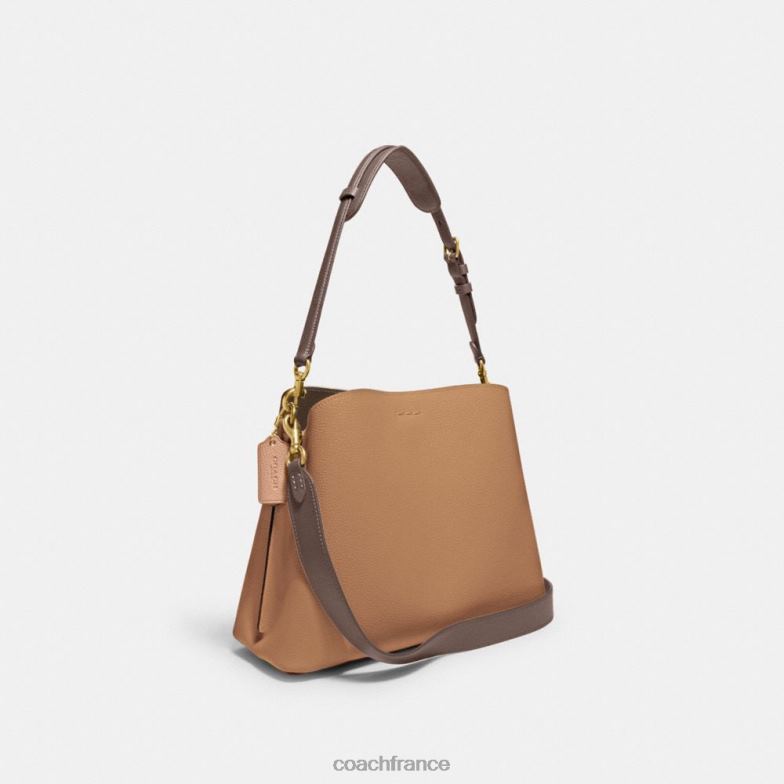Coach femmes sac porté épaule willow color block b4/caramel multi HHR6J266