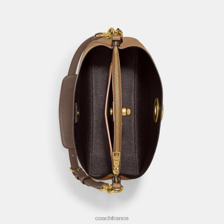 Coach femmes sac porté épaule willow color block b4/caramel multi HHR6J266