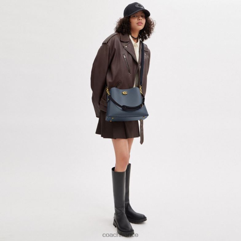 Coach femmes sac porté épaule willow color block b4/jean HHR6J265