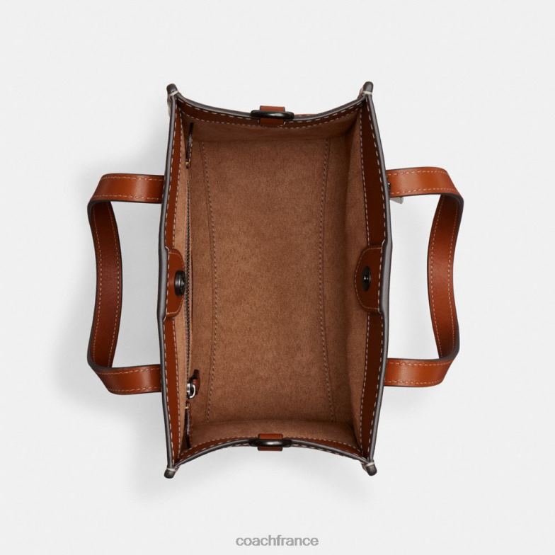 Coach femmes cabas field 22 avec grand imprimé cheval et calèche v5/truffe ambre bruni HHR6J296
