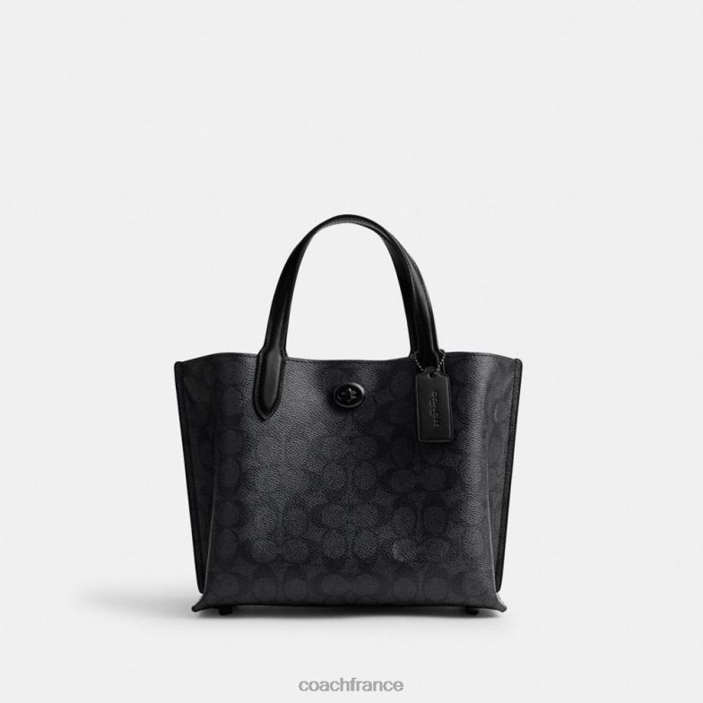 Coach femmes cabas willow 24 en toile exclusive mw/charbon/noir HHR6J285