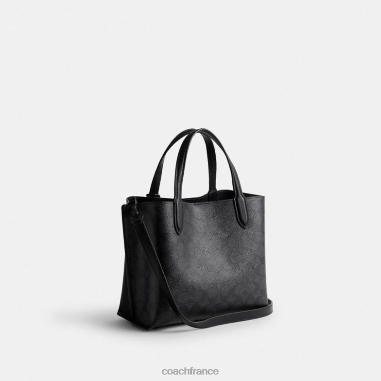 Coach femmes cabas willow 24 en toile exclusive mw/charbon/noir HHR6J285