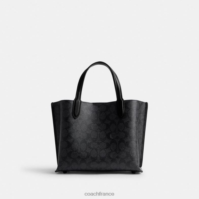 Coach femmes cabas willow 24 en toile exclusive mw/charbon/noir HHR6J285