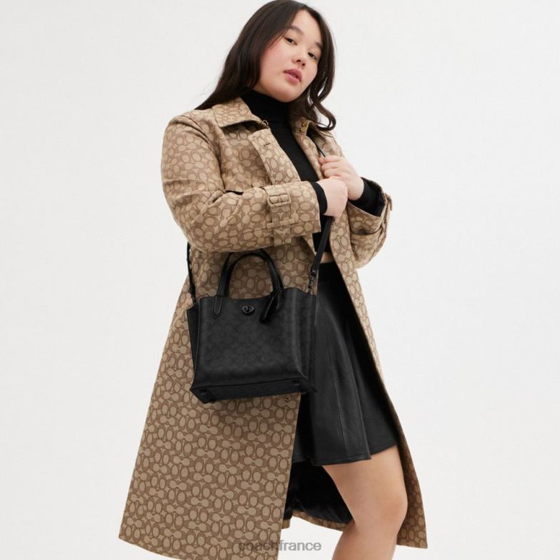 Coach femmes cabas willow 24 en toile exclusive mw/charbon/noir HHR6J285
