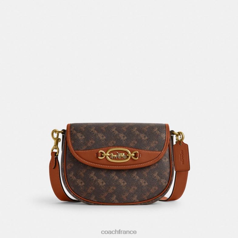 Coach femmes sac à bandoulière Harley avec imprimé chevaux et calèches b4/truffe ambre bruni HHR6J24