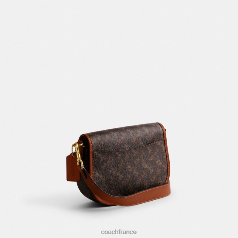 Coach femmes sac à bandoulière Harley avec imprimé chevaux et calèches b4/truffe ambre bruni HHR6J24